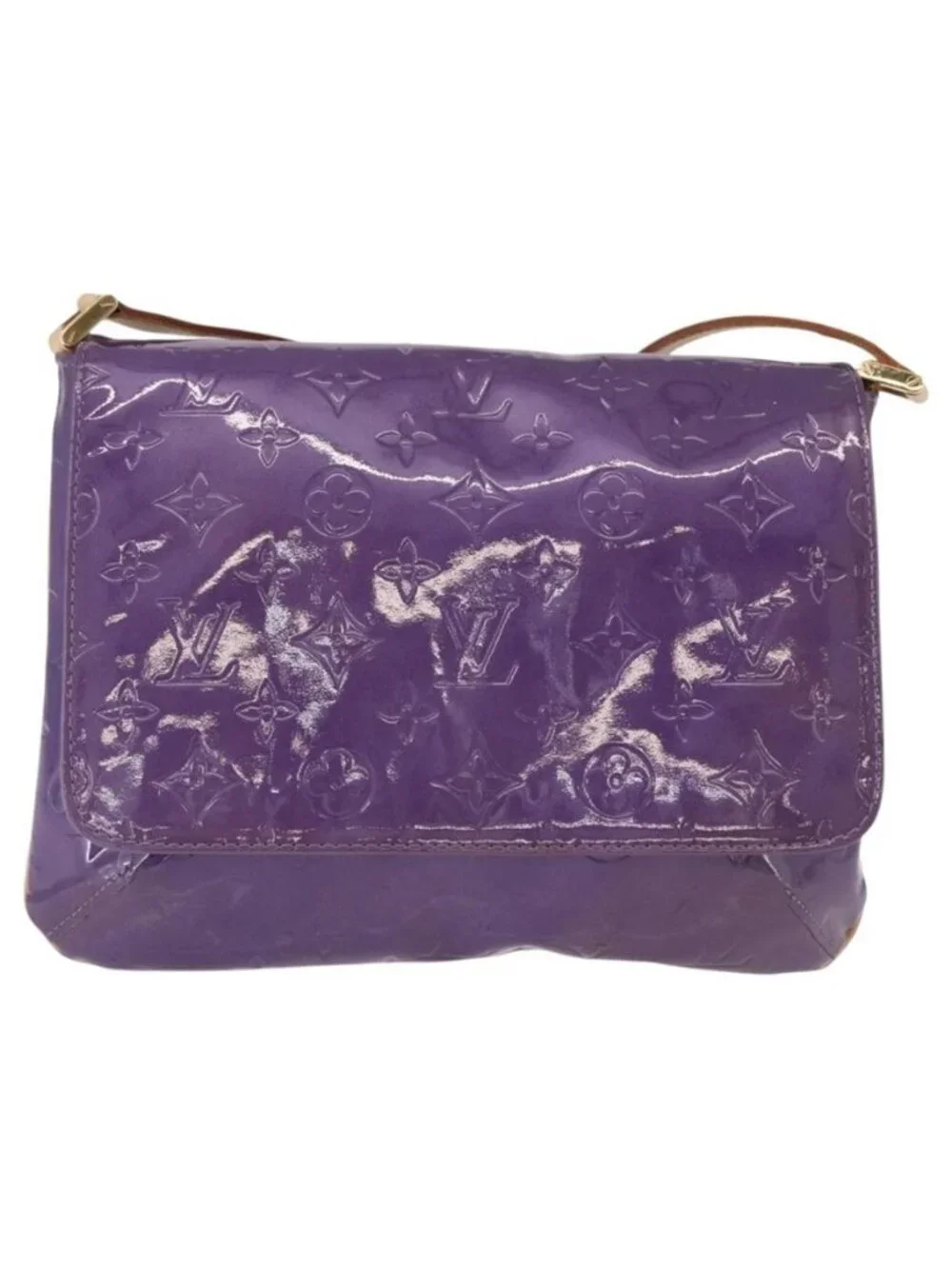 Authentic LOUIS VUITTON Monogram Vernis Thompson Street Purple Viole M91095